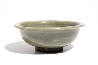 A Chinese monochrome dark Longquan celadon bowl, Ming