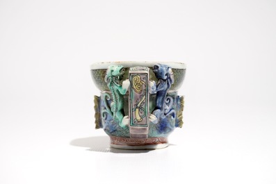 A Chinese famille verte libation cup with dragons, Kangxi