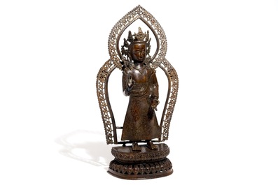 A large bronze figure of Buddha Dipankara, Nepal, 18/19th C.