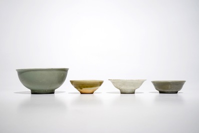 Four various Chinese monochrome bowls, prob. Tang and Song