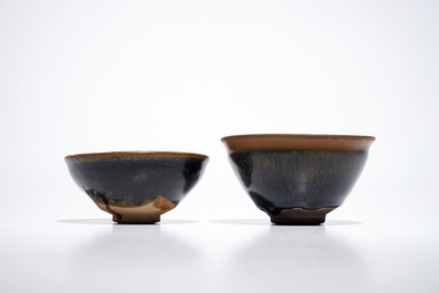 Two Chinese Jian hare's fur tea bowls, prob. Song