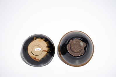 Two Chinese Jian hare's fur tea bowls, prob. Song