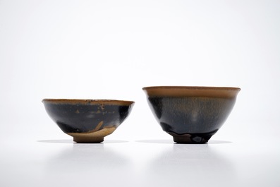 Two Chinese Jian hare's fur tea bowls, prob. Song