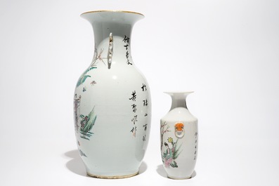 Un lot vari&eacute; en porcelaine de Chine famille rose et qianjiang cai, 18/20&egrave;me