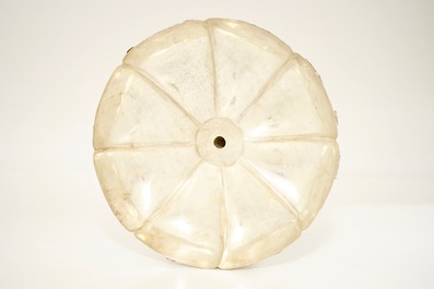 A fine large Chinese silver pumpkin-shaped condiments box and cover, Qing Yun, Tientsin, 18/19th C.