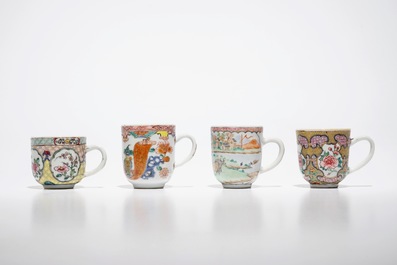 Douze tasses en porcelaine de Chine famille rose, Yongzheng/Qianlong