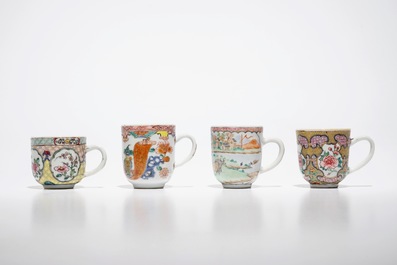 Twelve Chinese famille rose cups, Yongzheng/Qianlong