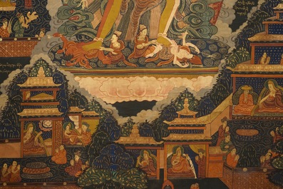 Een Tibetaanse thangka voorstellende Chakrasamvara, 19/20e eeuw