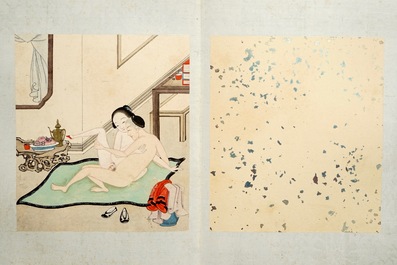 Een Chinees album met erotische tekeningen, 19/20e eeuw
