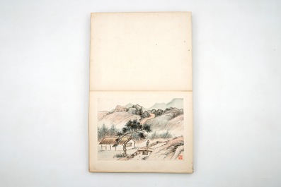 Un album d'aquarelles chinoises et calligraphie, 19/20&egrave;me