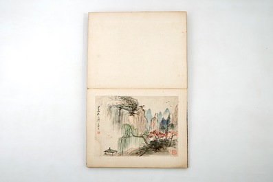 A Chinese album of watercolor drawings and calligraphy, 19/20th C.