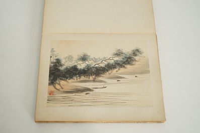 Un album d'aquarelles chinoises et calligraphie, 19/20&egrave;me