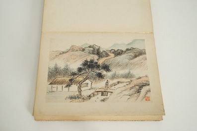 Un album d'aquarelles chinoises et calligraphie, 19/20&egrave;me