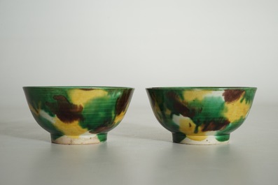 A pair of Chinese spinach and egg bowls, ex-coll. August the Strong, Kangxi