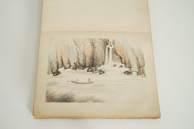 Un album d'aquarelles chinoises et calligraphie, 19/20&egrave;me