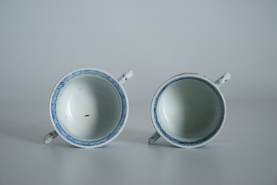 Two Chinese blue and white censers, Kangxi