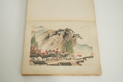 Un album d'aquarelles chinoises et calligraphie, 19/20&egrave;me