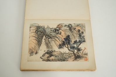 Un album d'aquarelles chinoises et calligraphie, 19/20&egrave;me