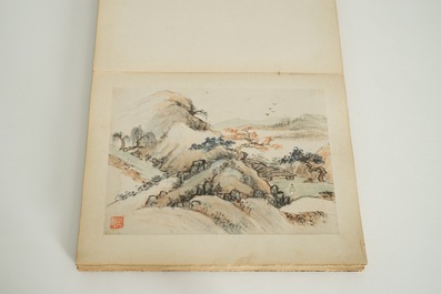 Un album d'aquarelles chinoises et calligraphie, 19/20&egrave;me