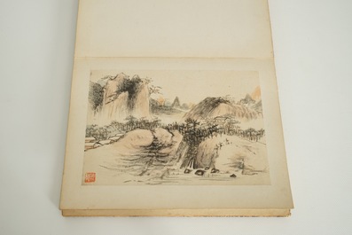 Un album d'aquarelles chinoises et calligraphie, 19/20&egrave;me