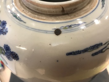 A Chinese doucai ginger jar, Chenghua mark, Kangxi or later
