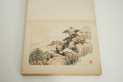 Un album d'aquarelles chinoises et calligraphie, 19/20&egrave;me