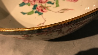 A large Chinese famille rose bowl with a fine figurative design, Yongzheng