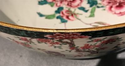 A large Chinese famille rose bowl with a fine figurative design, Yongzheng