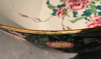 A large Chinese famille rose bowl with a fine figurative design, Yongzheng