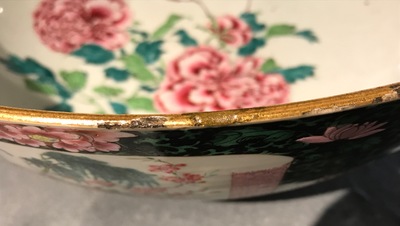 A large Chinese famille rose bowl with a fine figurative design, Yongzheng