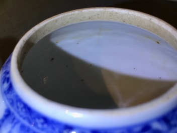 A Chinese blue and white teapot with a scene from &quot;The Romance of the Western Chamber&quot;, Yongzheng