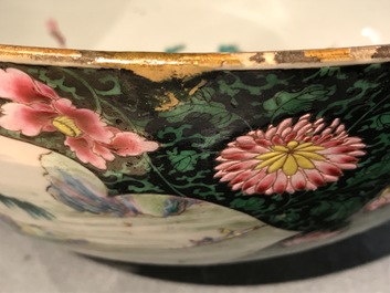 A large Chinese famille rose bowl with a fine figurative design, Yongzheng