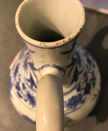 A Chinese blue and white jug, Transitional period