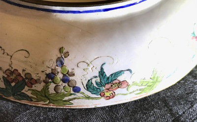 A fine Chinese Canton enamel saucer dish, Yongzheng/Qianlong