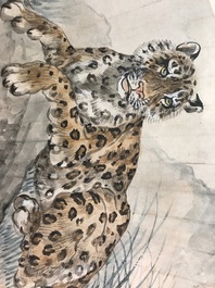 Xiong Gengchang (1884-1961), An amur leopard at rest, dated 1951