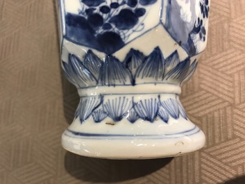 A Chinese blue and white 5-piece garniture, Kangxi