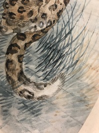 Xiong Gengchang (1884-1961), An amur leopard at rest, dated 1951