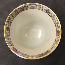 A rare Chinese famille rose cup and saucer, Qianlong