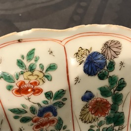 A lobed Chinese famille verte dish with a tiger, Kangxi