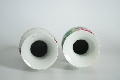 Deux grands vases en porcelaine de Chine qianjiang cai, 19/20&egrave;me