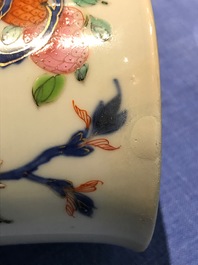 Six chopes en porcelaine de Chine famille rose et verte, Kangxi/Qianlong