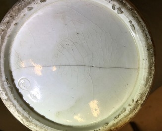 A pair of fine Japanese Yokohama Satsuma vases with ducks near a lotus pond, Meiji, 19th C.