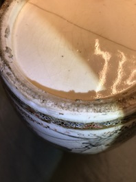 A pair of fine Japanese Yokohama Satsuma vases with ducks near a lotus pond, Meiji, 19th C.