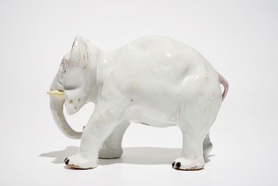 A large Dutch Delft style elephant, D&egrave;svres, France, 19th C.