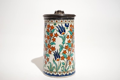 An Iznik-style silver-mounted jug, Samson workshop, Paris, France, 19th C.