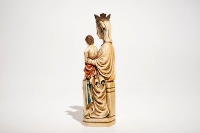 A polychrome ivory model of the Madonna and Child, prob. Dieppe, 19th C.