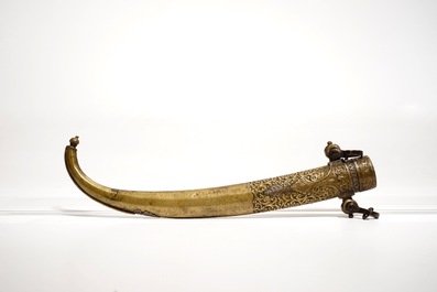 A Moroccan dagger with rhinoceros horn hilt, 19th century