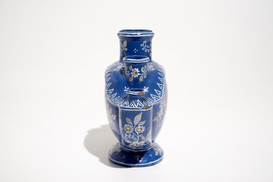 A French faience &quot;bleu persan&quot; ground flower vase, Nevers, 17/18th C.