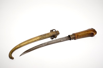 A Moroccan dagger with rhinoceros horn hilt, 19th century