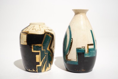 Cockx, Jan (Belgique, 1891-1976), deux vases constructivistes, 20&egrave;me